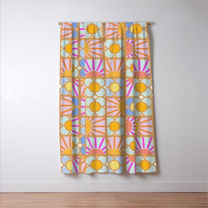Sun and Blooms Patchwork Window Curtain Gallery Image 3