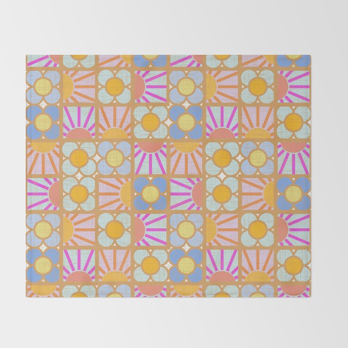 Sun and Blooms Patchwork Throw Blanket Gallery Image 2