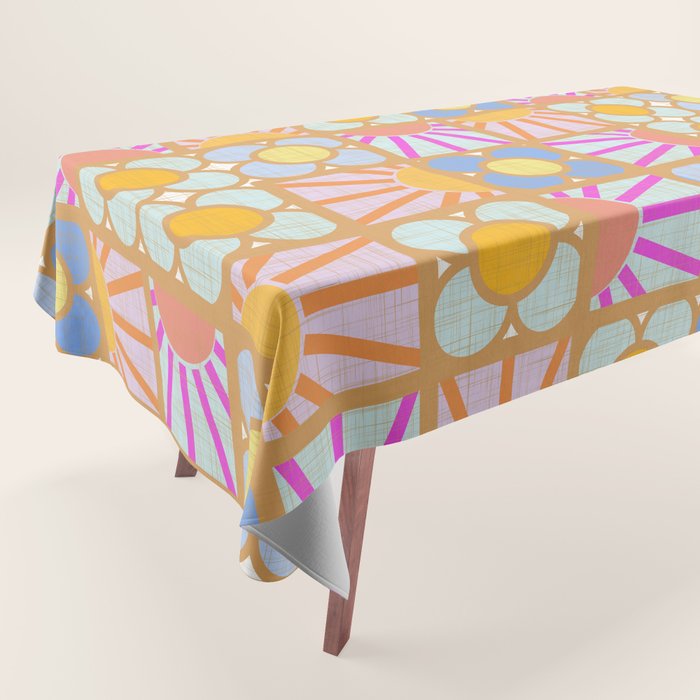 Sun and Blooms Patchwork Tablecloth Gallery Image 1