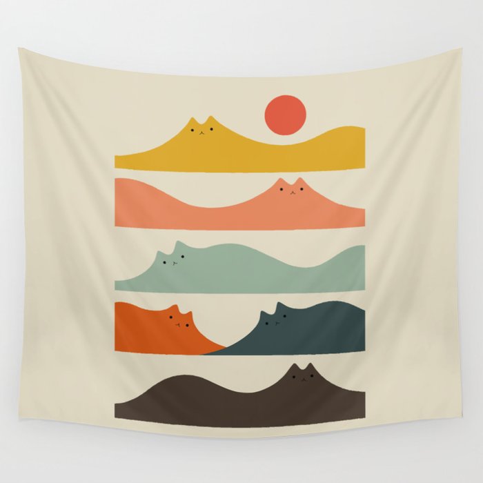 Cat Landscape 141 Wall Tapestry Gallery Image 4