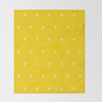 White Lightning Bolt pattern on Yellow background Throw Blanket Gallery Image 2