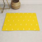 White Lightning Bolt pattern on Yellow background Rug Gallery Image 1