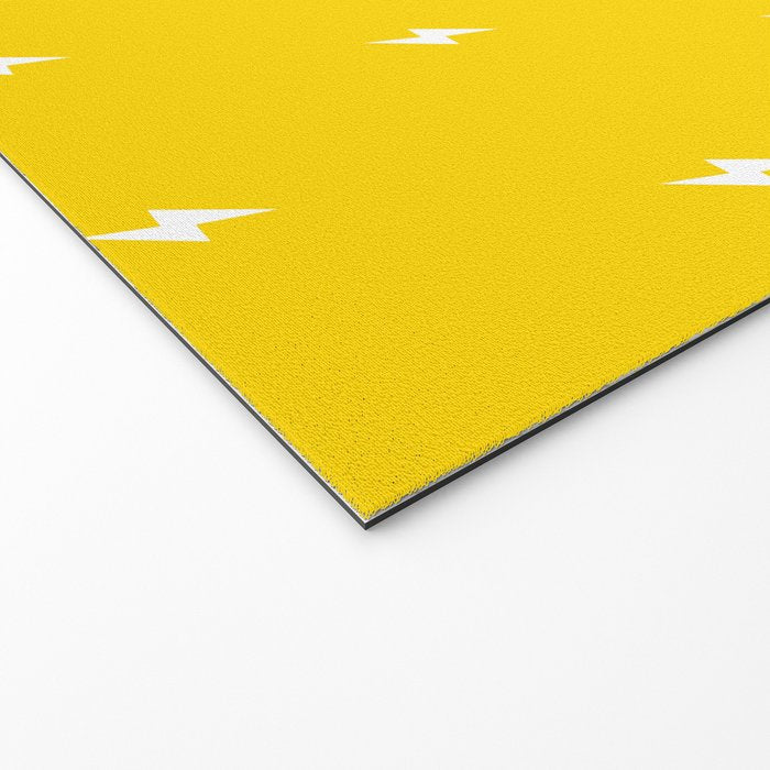 White Lightning Bolt pattern on Yellow background Welcome Mat Gallery Image 2