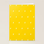 White Lightning Bolt pattern on Yellow background Stationery Card Gallery Image 2