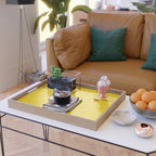White Lightning Bolt pattern on Yellow background Serving Tray Gallery Image 2