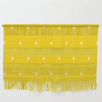 White Lightning Bolt pattern on Yellow background Wall Hanging Gallery Image 1