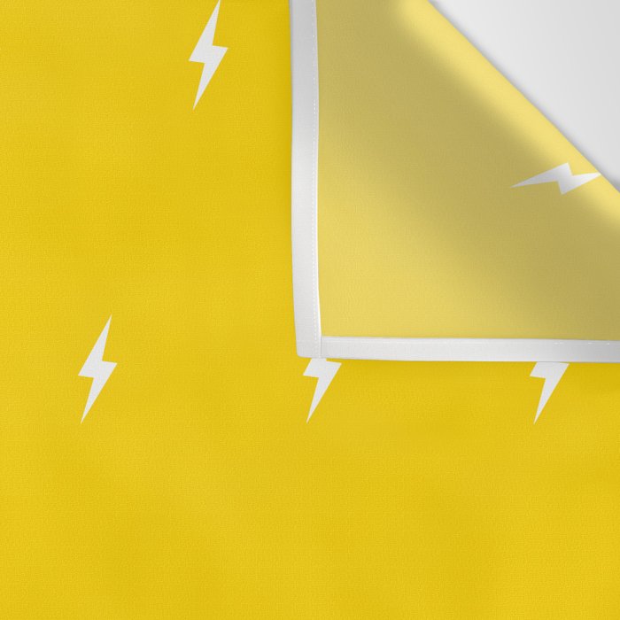 White Lightning Bolt pattern on Yellow background Wall Tapestry Gallery Image 3