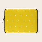 White Lightning Bolt pattern on Yellow background Laptop Sleeve Gallery Image 1
