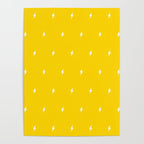 White Lightning Bolt pattern on Yellow background Poster Gallery Image 4