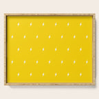 White Lightning Bolt pattern on Yellow background Serving Tray Gallery Image 1