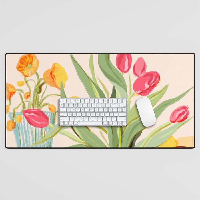 Fresh Tomatoes and Flowers Desk Mat Gallery Image 1