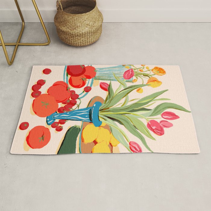 Fresh Tomatoes and Flowers Rug Gallery Image 1