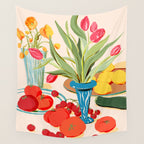 Fresh Tomatoes and Flowers Wall Tapestry Gallery Image 4