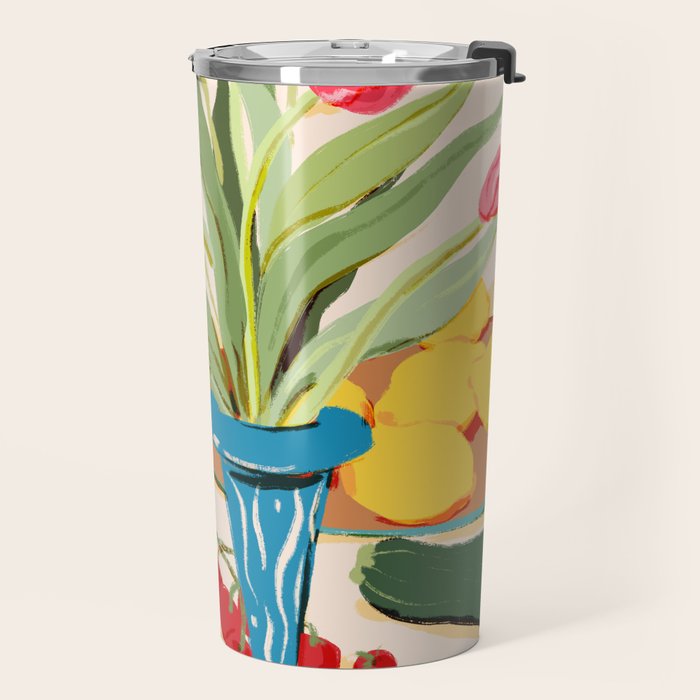 Fresh Tomatoes and Flowers Travel Mug Gallery Image 2