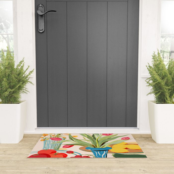 Fresh Tomatoes and Flowers Welcome Mat Gallery Image 3