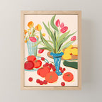 Fresh Tomatoes and Flowers Mini Art Print Gallery Image 1