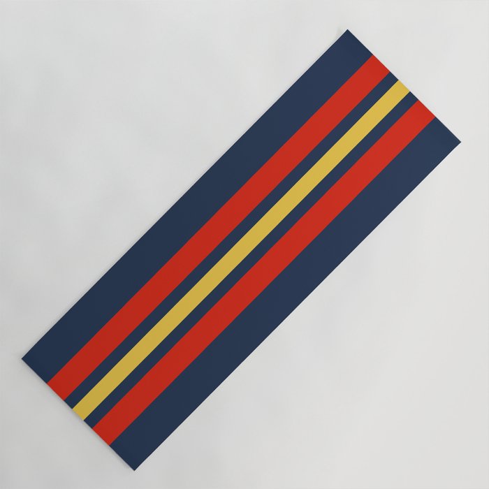 Akkorokamui - Classic Vintage Style Retro Stripes Yoga Mat Gallery Image 1