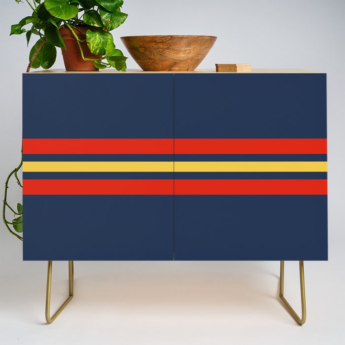 Akkorokamui - Classic Vintage Style Retro Stripes Credenza Gallery Image 1