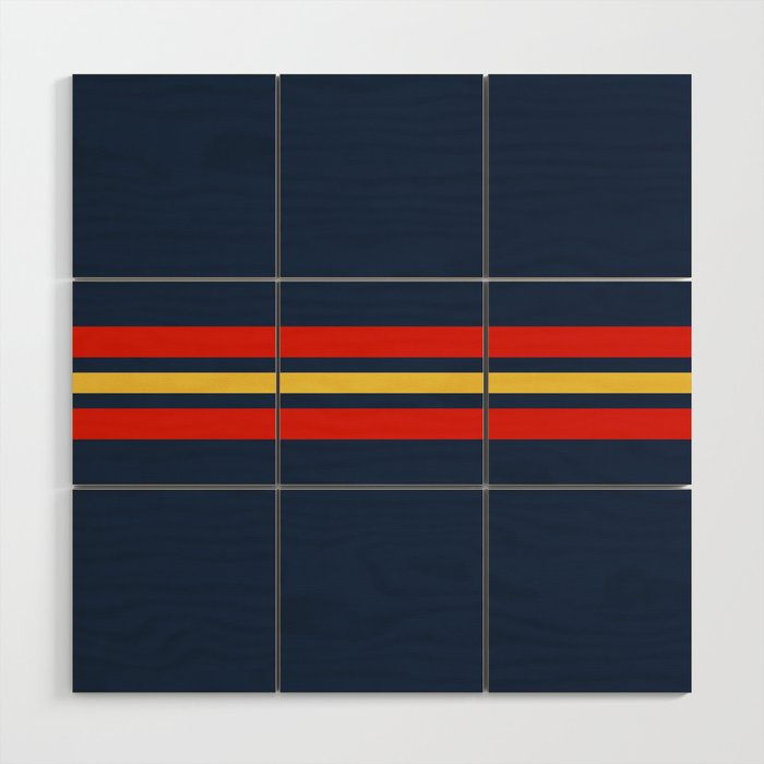 Akkorokamui - Classic Vintage Style Retro Stripes Wood Wall Art Gallery Image 1