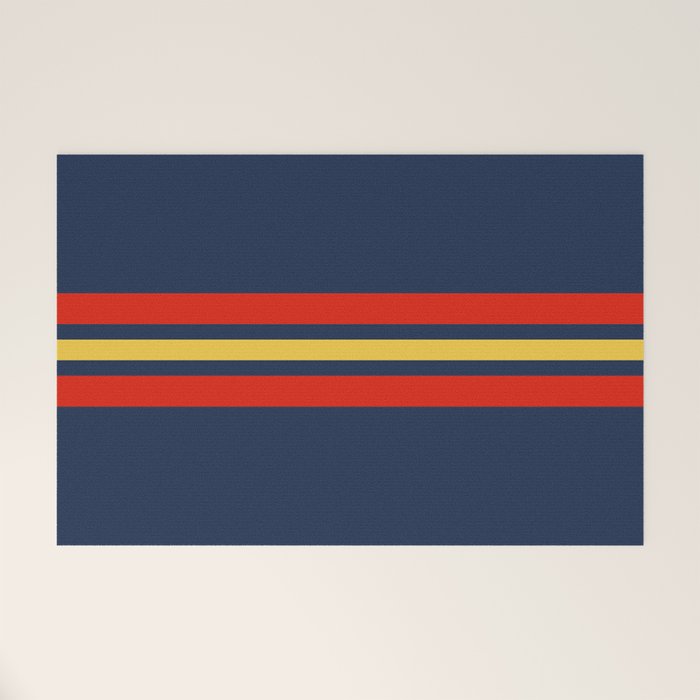 Akkorokamui - Classic Vintage Style Retro Stripes Welcome Mat Gallery Image 1