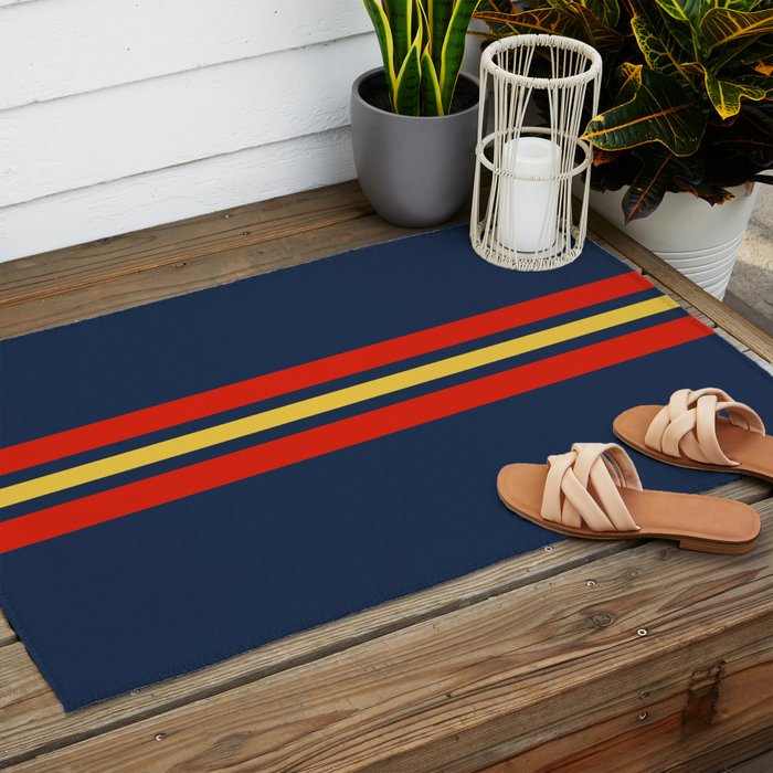 Akkorokamui - Classic Vintage Style Retro Stripes Outdoor Rug Gallery Image 2