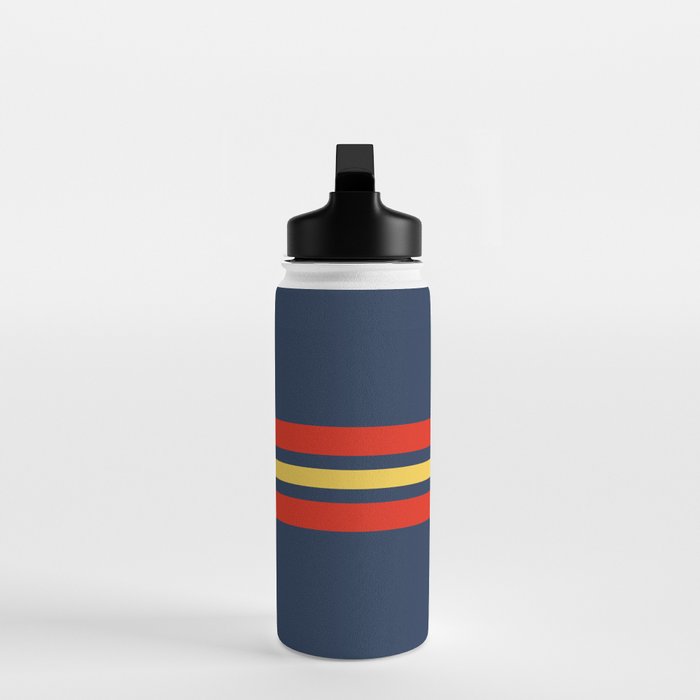 Akkorokamui - Classic Vintage Style Retro Stripes Water Bottle Gallery Image 3