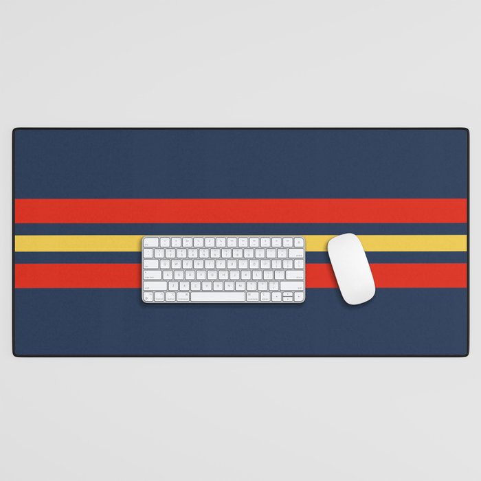 Akkorokamui - Classic Vintage Style Retro Stripes Desk Mat Gallery Image 1
