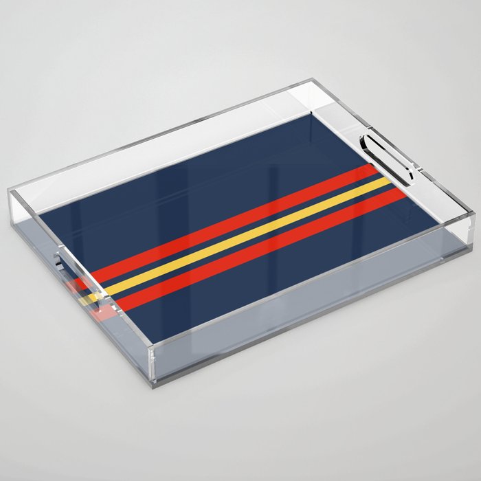 Akkorokamui - Classic Vintage Style Retro Stripes Acrylic Tray Gallery Image 1