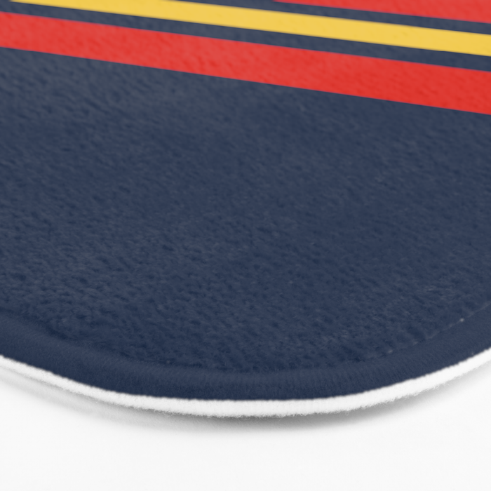 Akkorokamui - Classic Vintage Style Retro Stripes Bath Mat Gallery Image 3