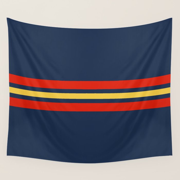 Akkorokamui - Classic Vintage Style Retro Stripes Wall Tapestry Gallery Image 4