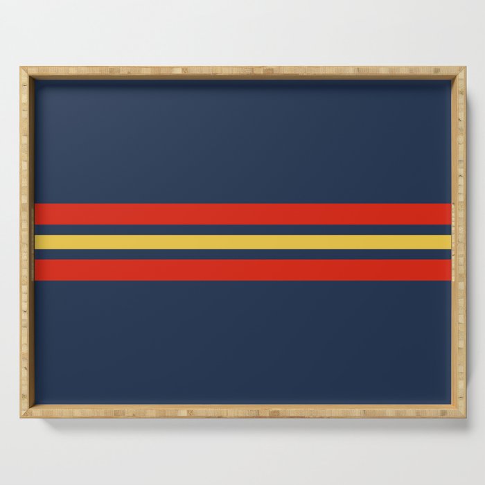 Akkorokamui - Classic Vintage Style Retro Stripes Serving Tray Gallery Image 1