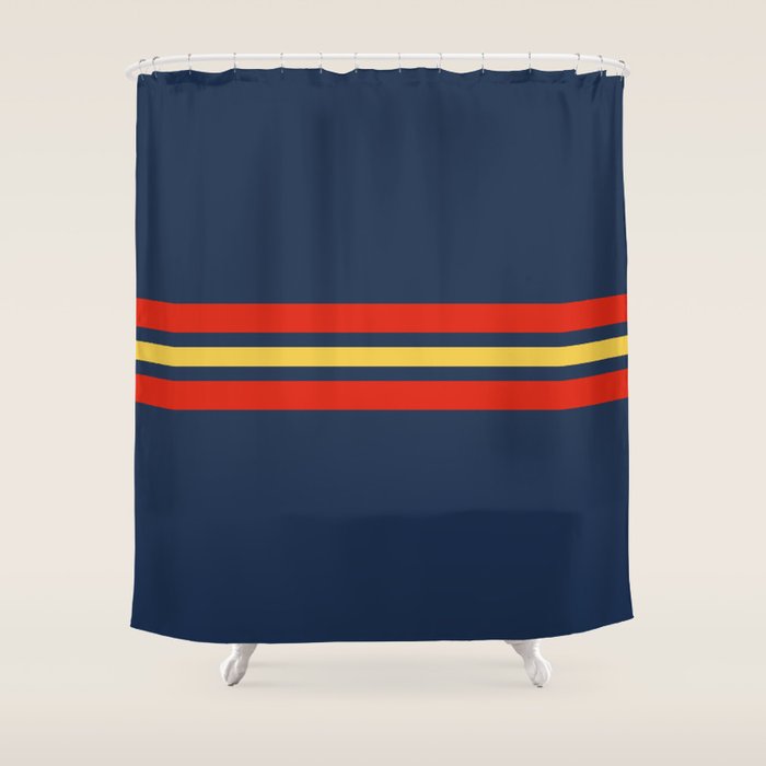 Akkorokamui - Classic Vintage Style Retro Stripes Shower Curtain Gallery Image 1