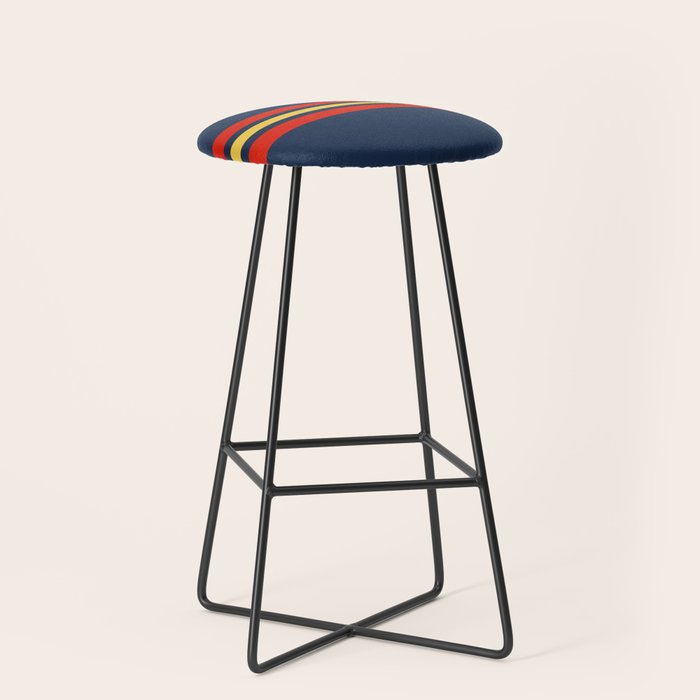 Akkorokamui - Classic Vintage Style Retro Stripes Stool Gallery Image 1