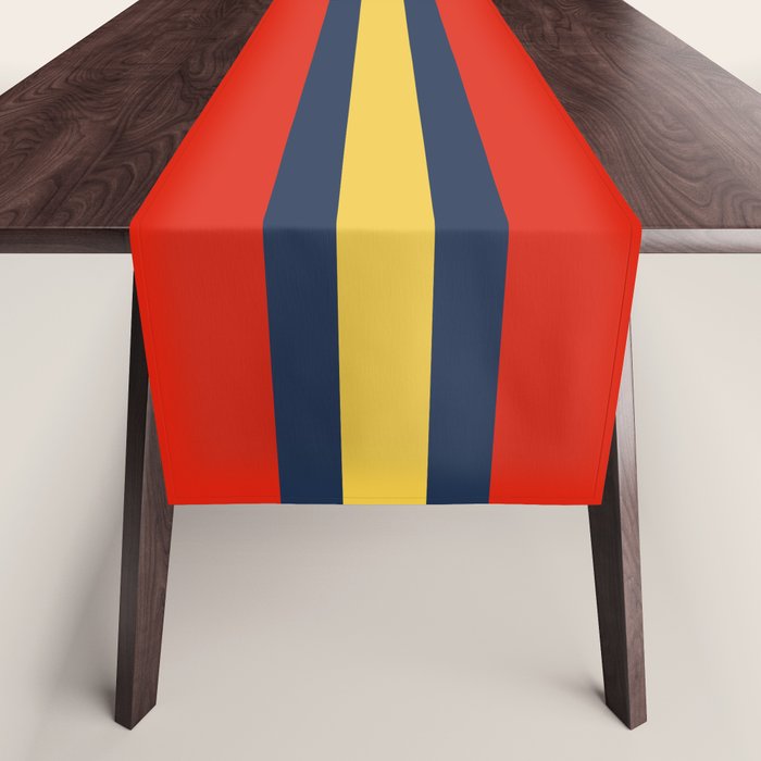 Akkorokamui - Classic Vintage Style Retro Stripes Table Runner Gallery Image 1