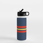 Akkorokamui - Classic Vintage Style Retro Stripes Water Bottle Gallery Image 1