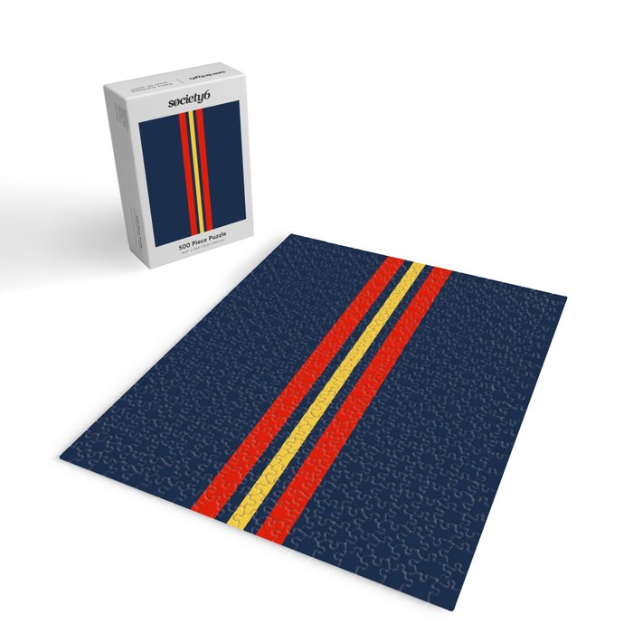 Akkorokamui - Classic Vintage Style Retro Stripes Jigsaw Puzzle Gallery Image 2