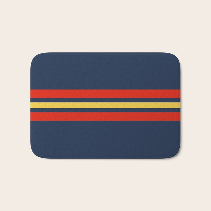Akkorokamui - Classic Vintage Style Retro Stripes Bath Mat Gallery Image 1