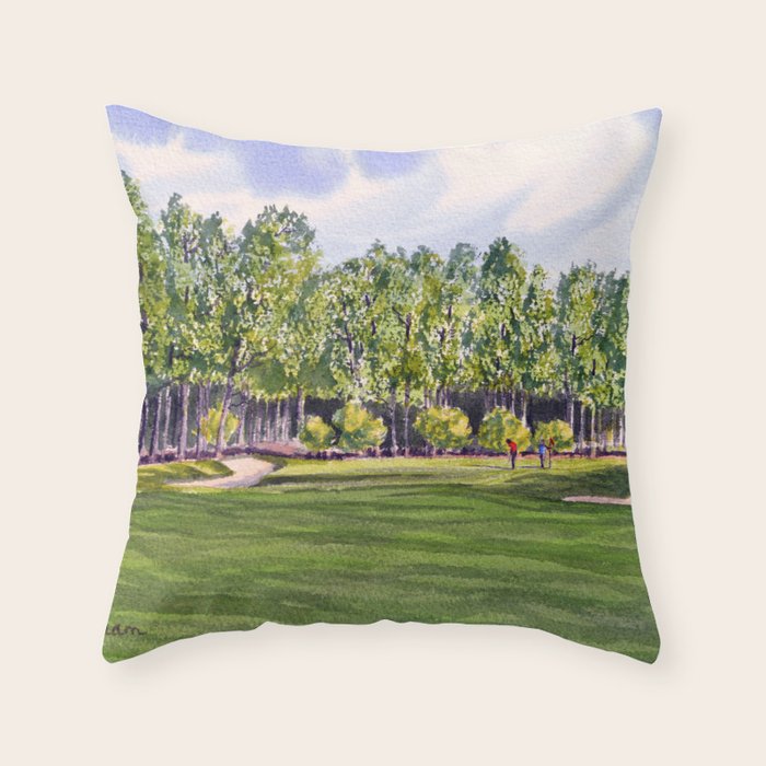 Pinehurst Golf Course No2 Hole 17 Throw Pillow Gallery Image 1