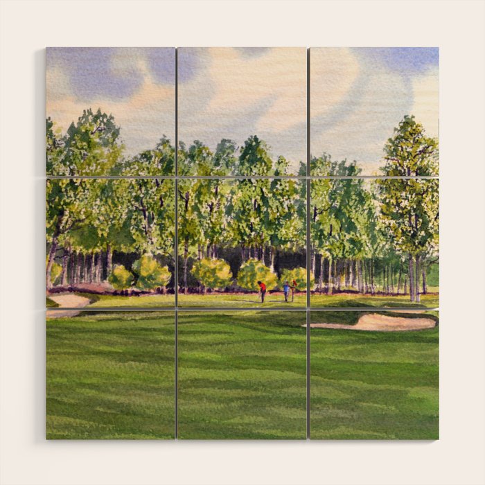 Pinehurst Golf Course No2 Hole 17 Wood Wall Art Gallery Image 1