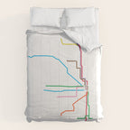 Chicago CTA Map, Chicago Train Map Art, Chicago L Train Map, Chicago Art, Chicago Wall Art, Map Art Comforter Gallery Image 6