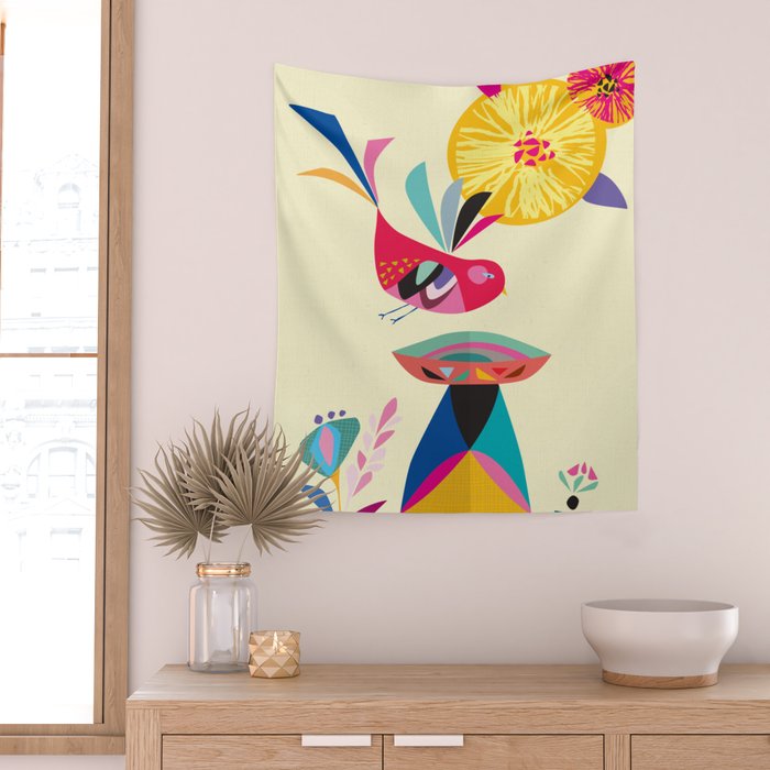 Bird Bath Wall Tapestry Gallery Image 2