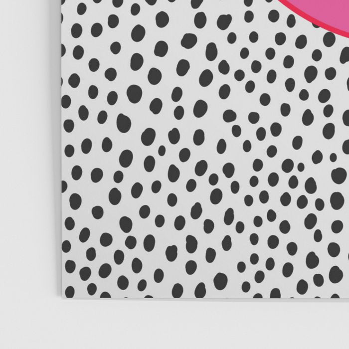 Cute Pink and Red Smiley Face on Black and White Background Poster Gallery Image 3