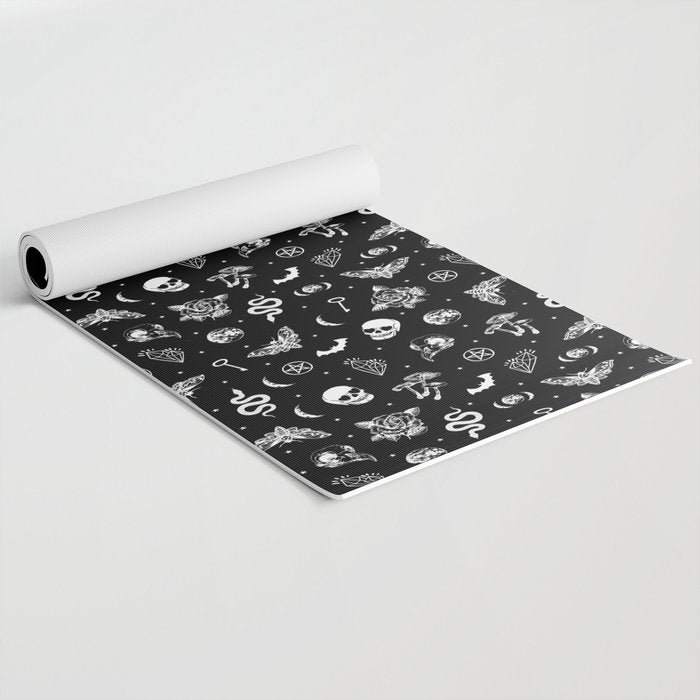 Witchcraft B&W Yoga Mat Gallery Image 2
