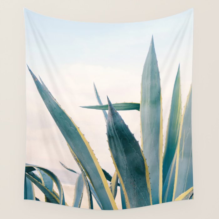 Coastal Agave Cactus Wall Tapestry Gallery Image 4