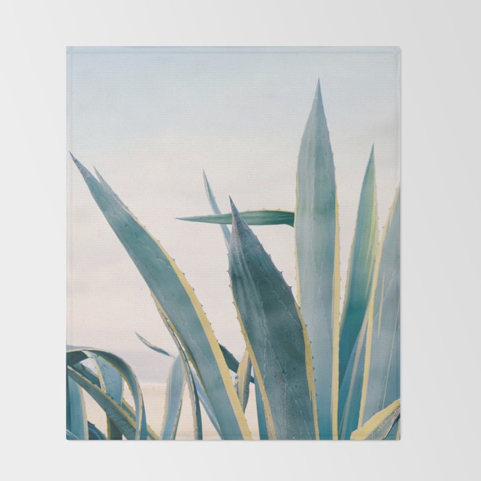 Coastal Agave Cactus Throw Blanket Gallery Image 2