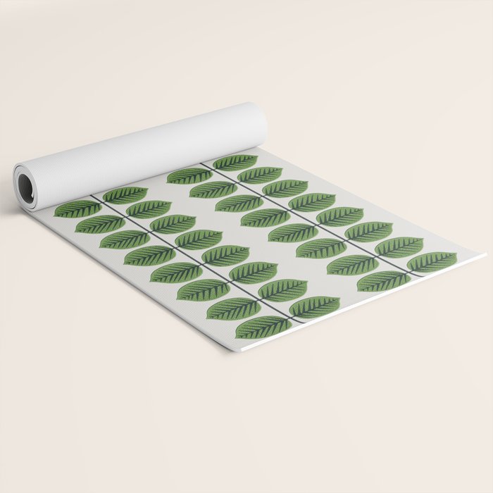 Green Leaves - Vintage Midcentury Modern Botanical Pattern Yoga Mat Gallery Image 2