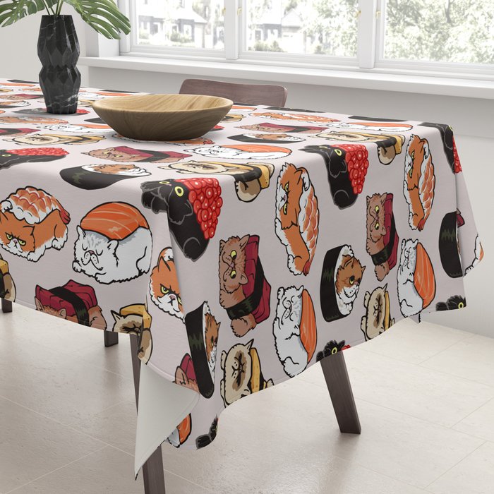 Sushi Persian Cat Tablecloth Gallery Image 3