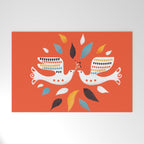Festive doves - folk illustration Welcome Mat Gallery Image 1
