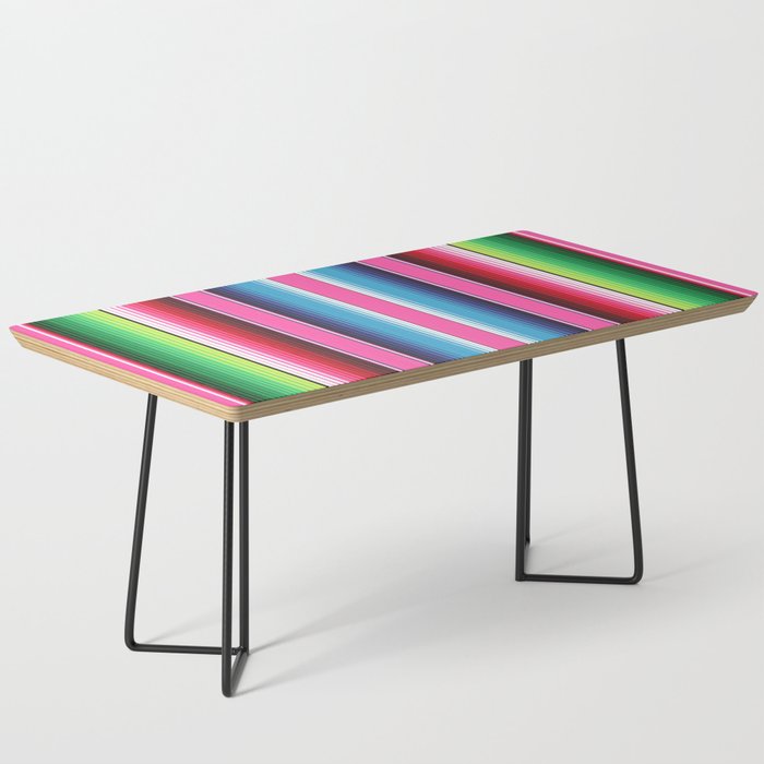 Pink Mexican Serape Blanket Stripes Coffee Table Gallery Image 1