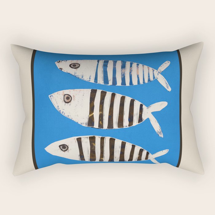 Bold Stripes Beneath the Surface Rectangular Pillow Gallery Image 2